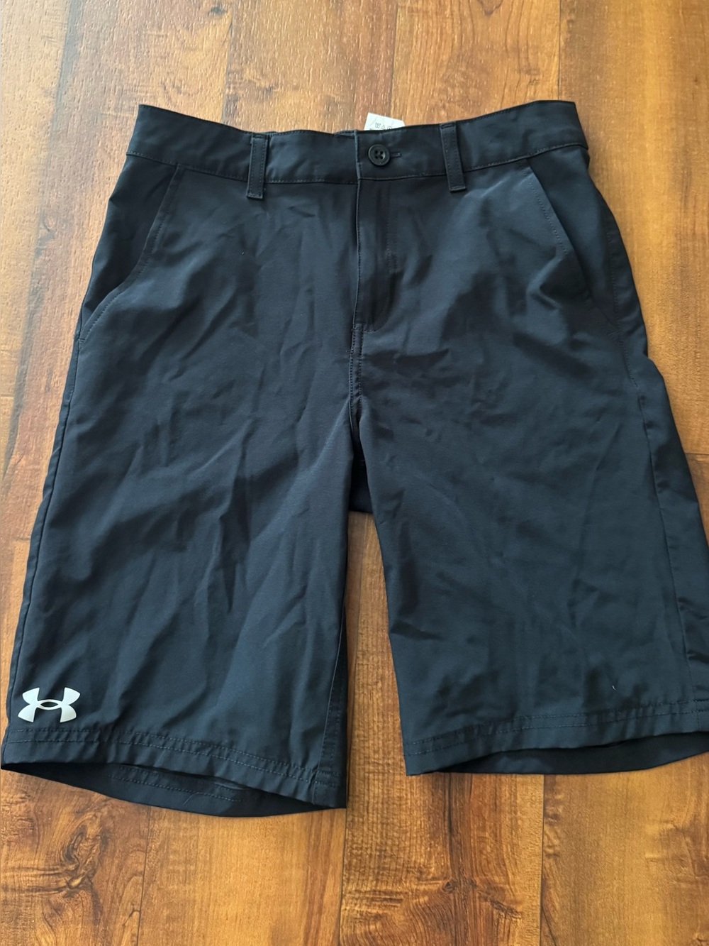 Under Armour Black Shorts with White Logo - Kids Boys size 12